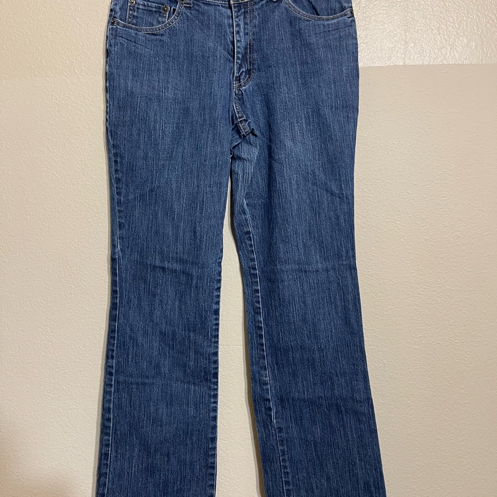 Battery Park By New York and Co Straight Leg Mid Rise Blue Jeans Size 4 Average
